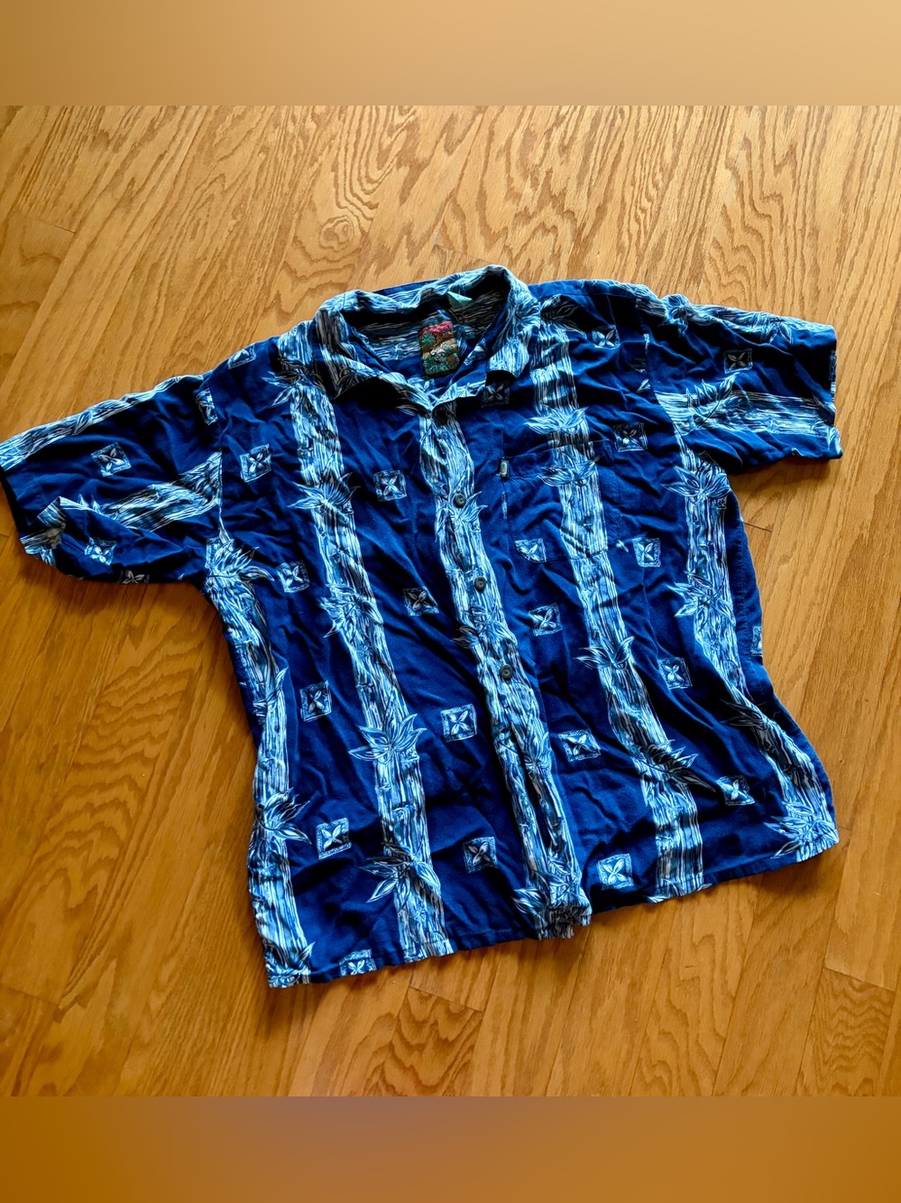 Men’s Vintage Pineapple Connection Hawaiian Aloha button down Shirt Large 🍍🌴